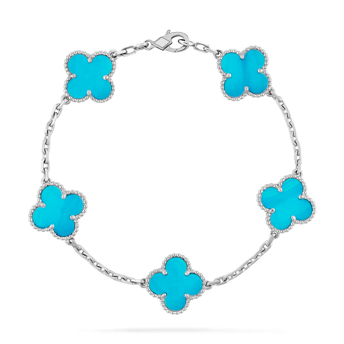 [Novalux]LUCKY CLOVER 5-MOTIF BRACELET - TURQUOISE COLLECTION
