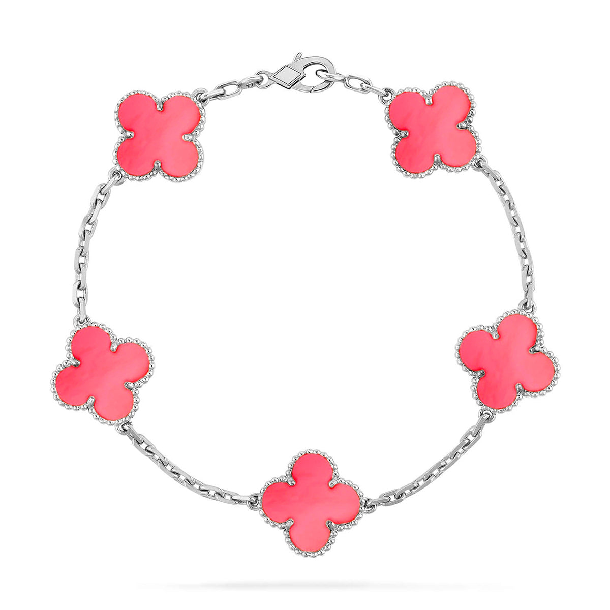 [Novalux]LUCKY CLOVER 5-MOTIF BRACELET - PINK MOTHER-OF-PEARL COLLECTION