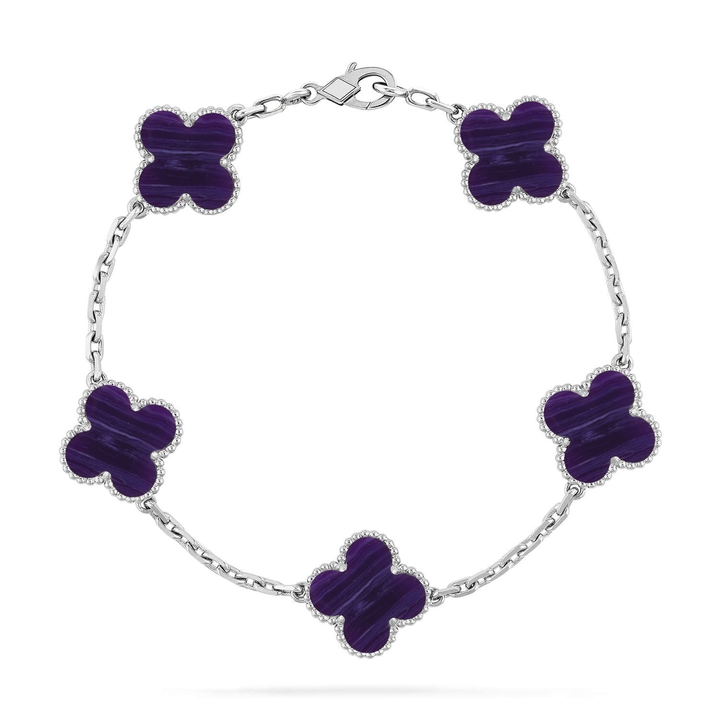 [Novalux]LUCKY CLOVER 5-MOTIF BRACELET - CHAROITE COLLECTION