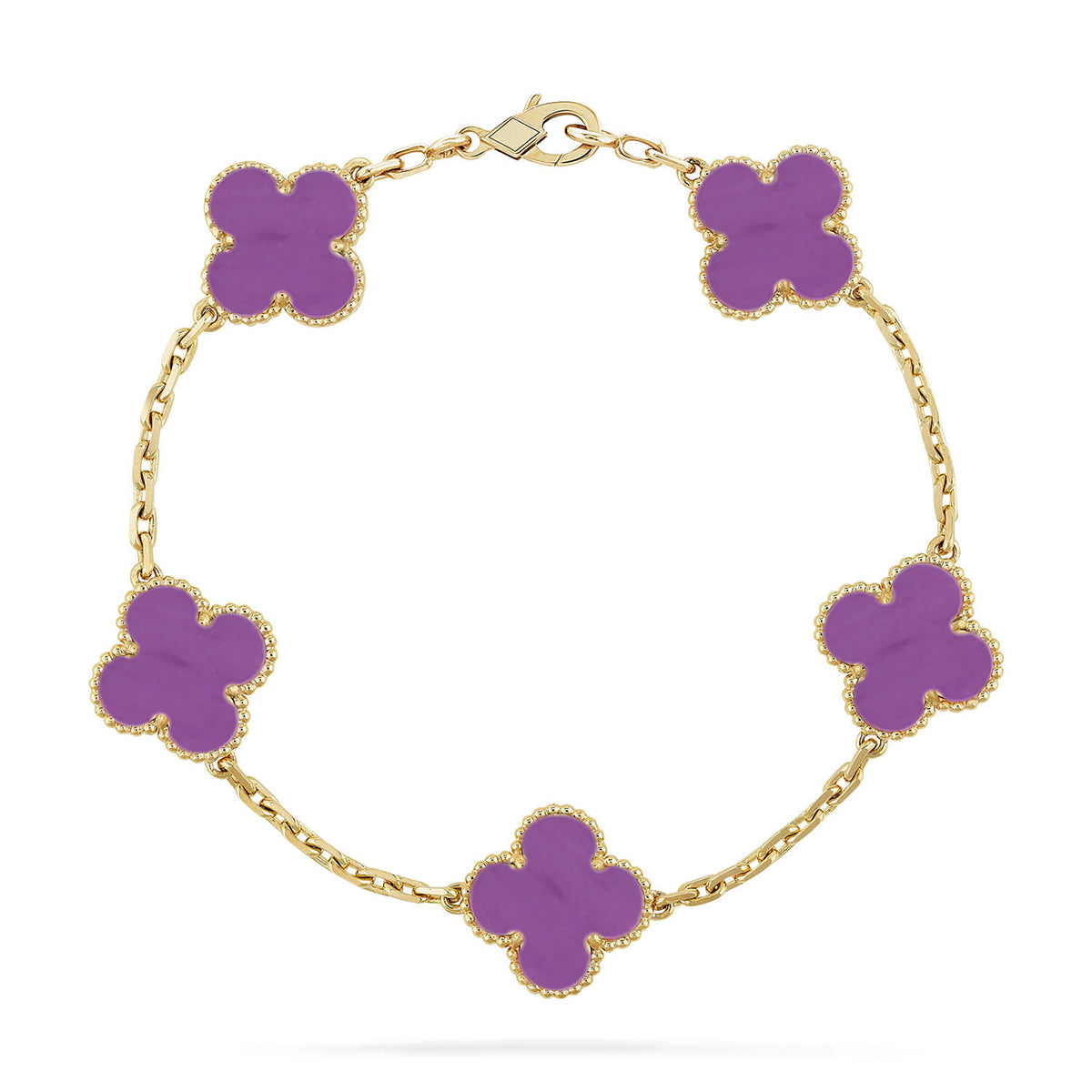 [Novalux]LUCKY CLOVER 5-MOTIF BRACELET - VIOLET COLLECTION