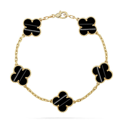 [Novalux]LUCKY CLOVER 5-MOTIF BRACELET - PULSE STONE COLLECTION