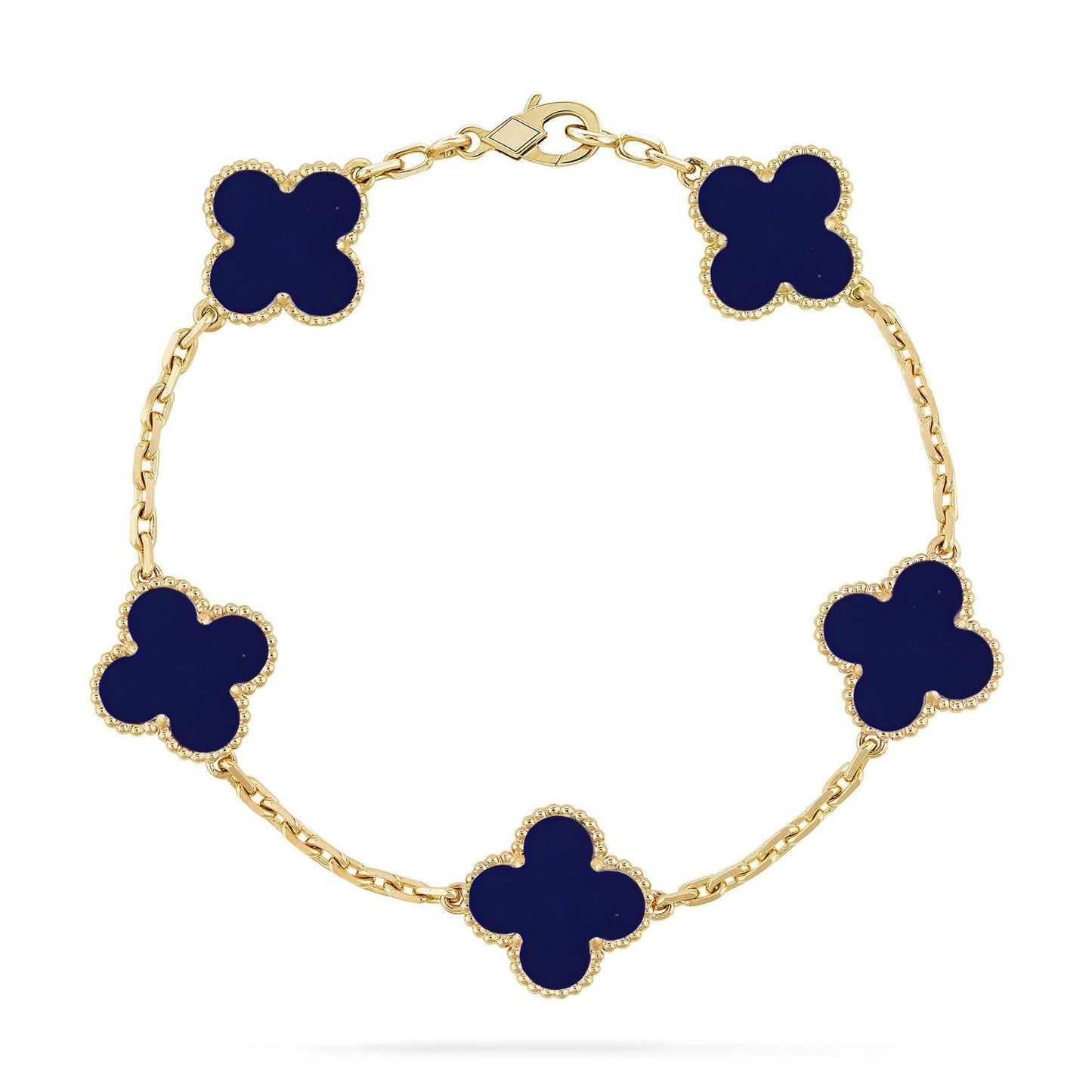 [Novalux]LUCKY CLOVER 5-MOTIF BRACELET - LAPIS LAZULI COLLECTION