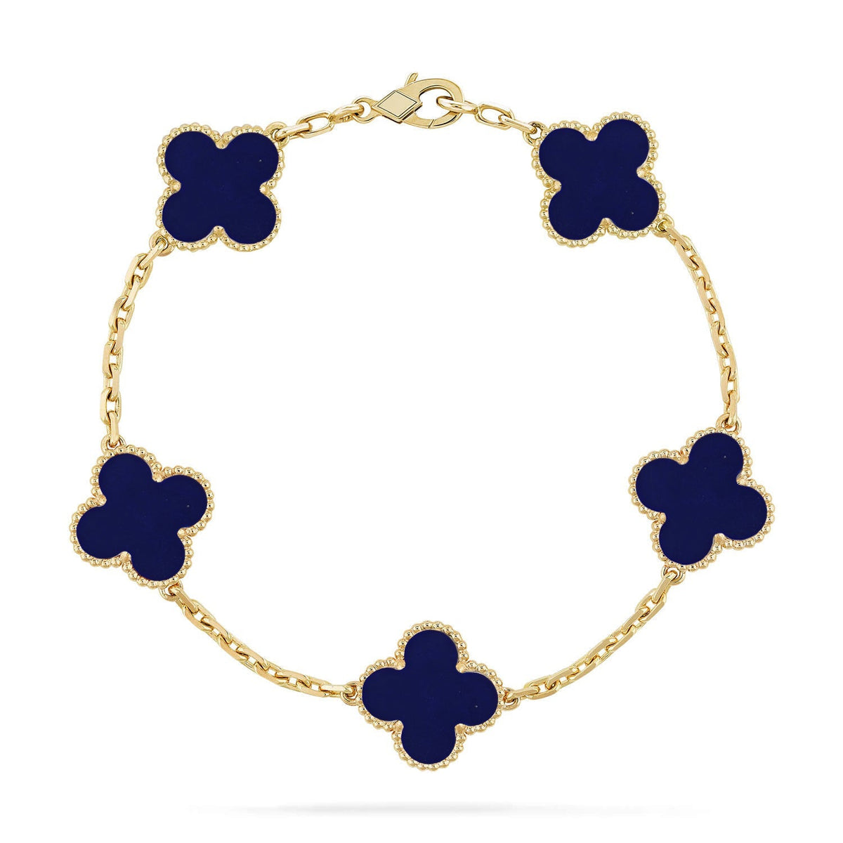 [Novalux]LUCKY CLOVER 5-MOTIF BRACELET - LAPIS LAZULI COLLECTION