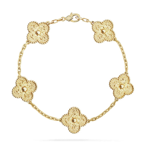 [Novalux]LUCKY CLOVER 5-MOTIF BRACELET - BRONZING