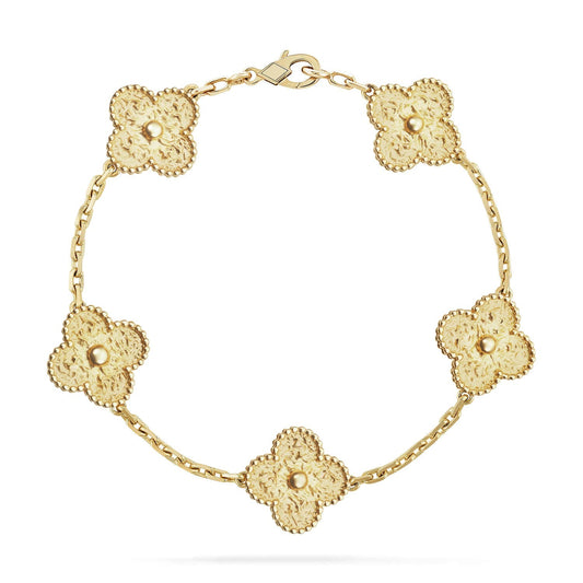 [Novalux]LUCKY CLOVER 5-MOTIF BRACELET - BRONZING