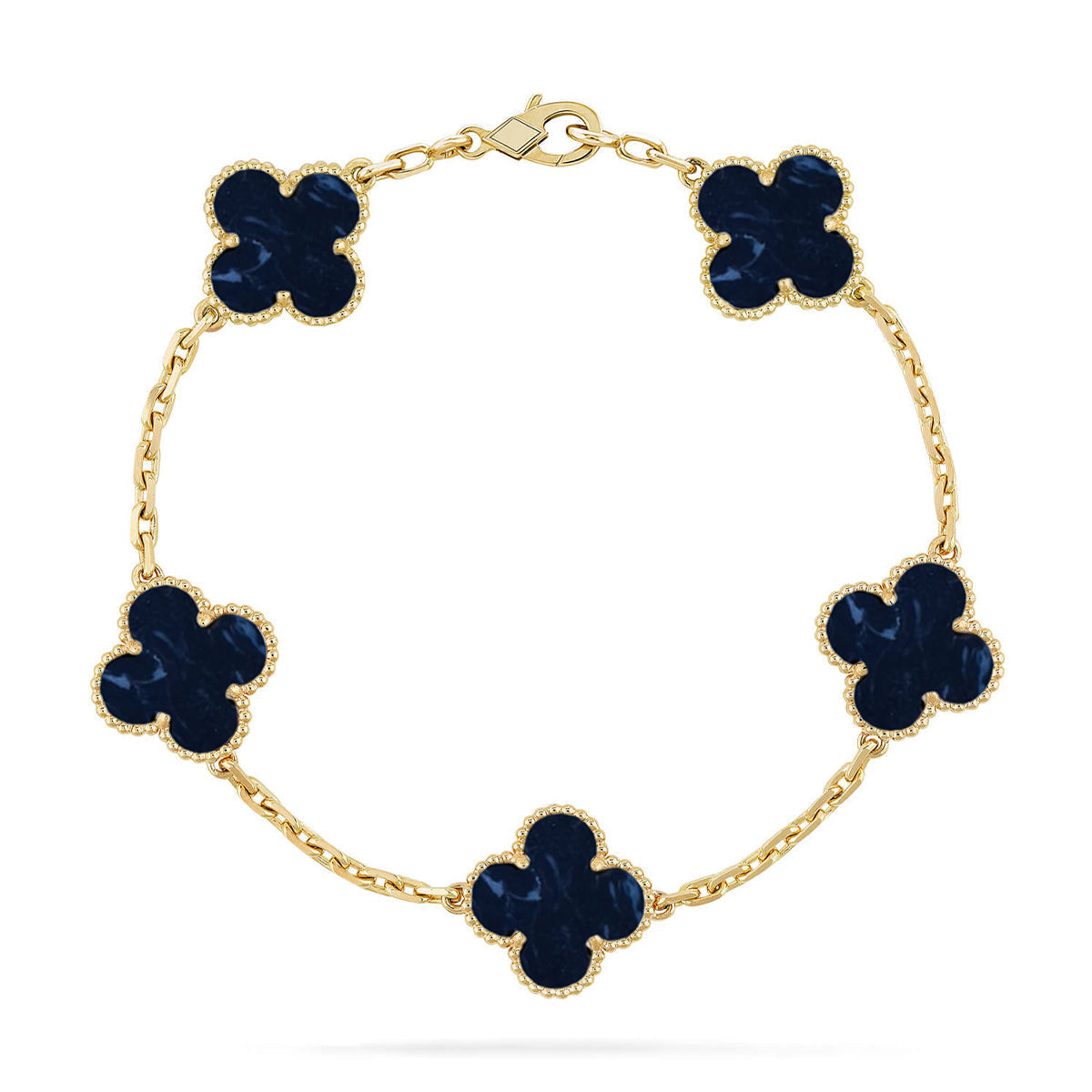 [Novalux]LUCKY CLOVER 5-MOTIF BRACELET - PIETERSITE COLLECTION