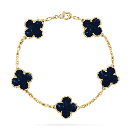 [Novalux]LUCKY CLOVER 5-MOTIF BRACELET - PIETERSITE COLLECTION