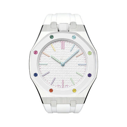 [Novalux]OAK POP WHITE STEEL SILICONE STRAP