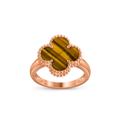 [Novalux]LUCKY CLOVER VINTAGE ROSE GOLD RING COLLECTION
