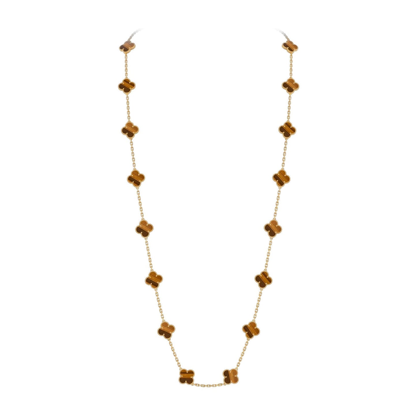 [Novalux]CLASSIC 20-MOTIF LUCKY CLOVER LONG NECKLACE GOLD COLLECTION