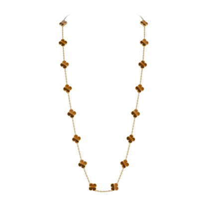[Novalux]CLASSIC 20-MOTIF LUCKY CLOVER LONG NECKLACE GOLD COLLECTION