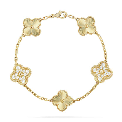 [Novalux]LUCKY CLOVER 5-MOTIF BRACELET - LASER COLLECTION