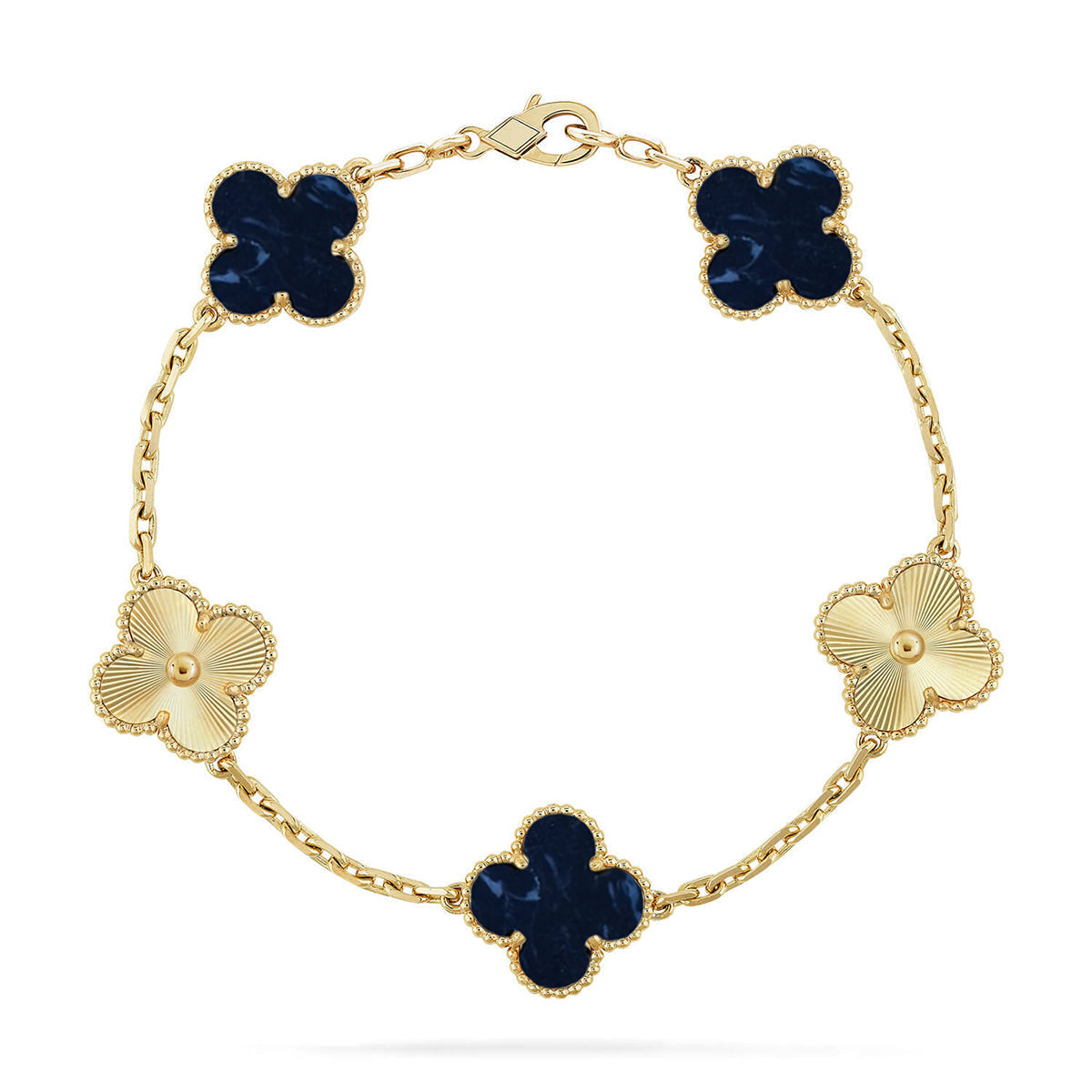 [Novalux]LUCKY CLOVER 5-MOTIF BRACELET - PIETERSITE COLLECTION