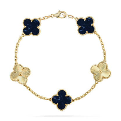 [Novalux]LUCKY CLOVER 5-MOTIF BRACELET - PIETERSITE COLLECTION