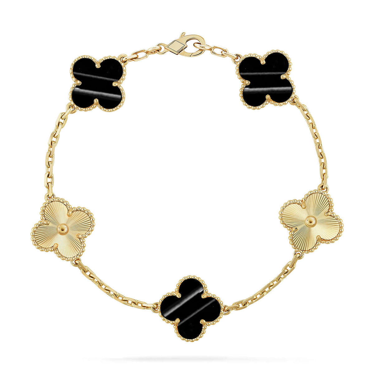 [Novalux]LUCKY CLOVER 5-MOTIF BRACELET - PULSE STONE COLLECTION