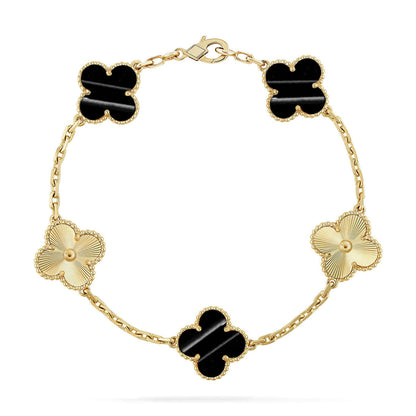 [Novalux]LUCKY CLOVER 5-MOTIF BRACELET - PULSE STONE COLLECTION