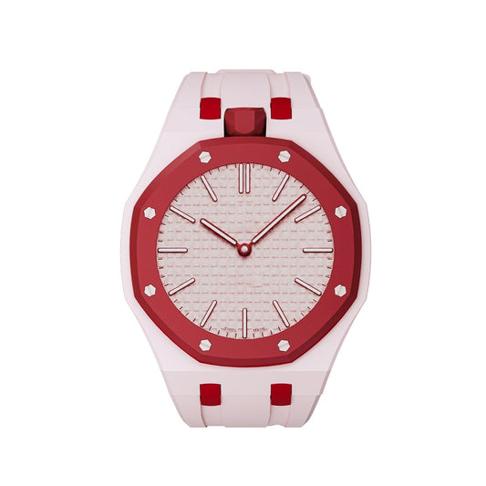 [Novalux]OAK POP EXCLUSIVE PINK AND RED SILICONE STRAP