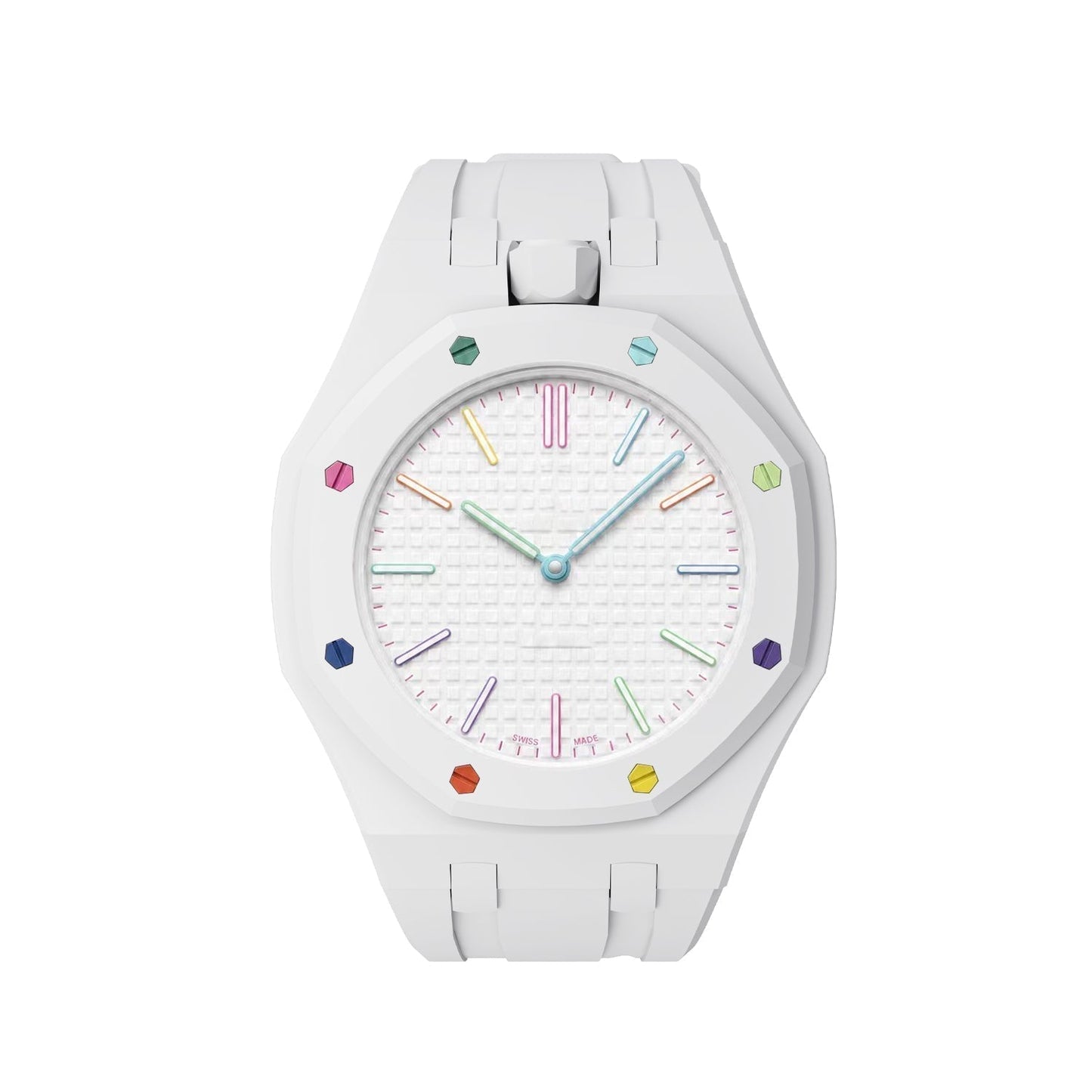[Novalux]OAK POP EXCLUSIVE  WHITE SILICONE STRAP