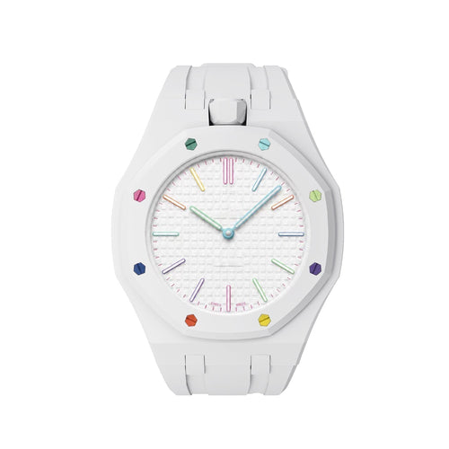 [Novalux]OAK POP EXCLUSIVE  WHITE SILICONE STRAP