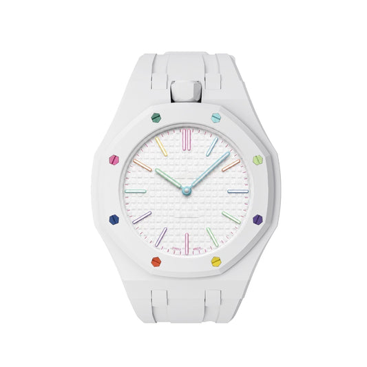 [Novalux]OAK POP EXCLUSIVE  WHITE SILICONE STRAP