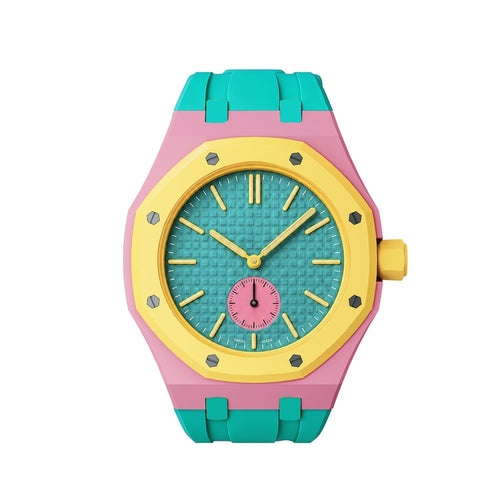 [Novalux]OAK POP EXCLUSIVE PINK AND GREEN SILICONE STRAP