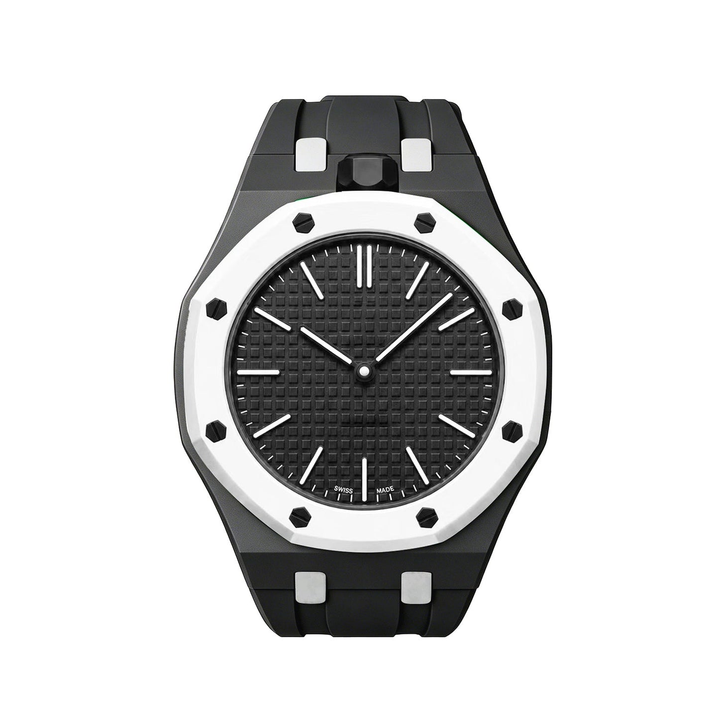 [Novalux]OAK POP EXCLUSIVE BLACK AND WHITE SILICONE STRAP