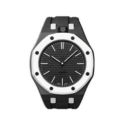 [Novalux]OAK POP EXCLUSIVE BLACK AND WHITE SILICONE STRAP
