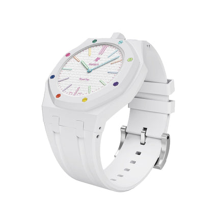 [Novalux]OAK POP EXCLUSIVE  WHITE SILICONE STRAP