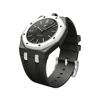 [Novalux]OAK POP EXCLUSIVE BLACK AND WHITE SILICONE STRAP