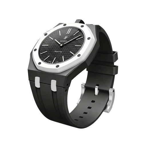 Oak Pop Exclusive Black And White Silicone Strap