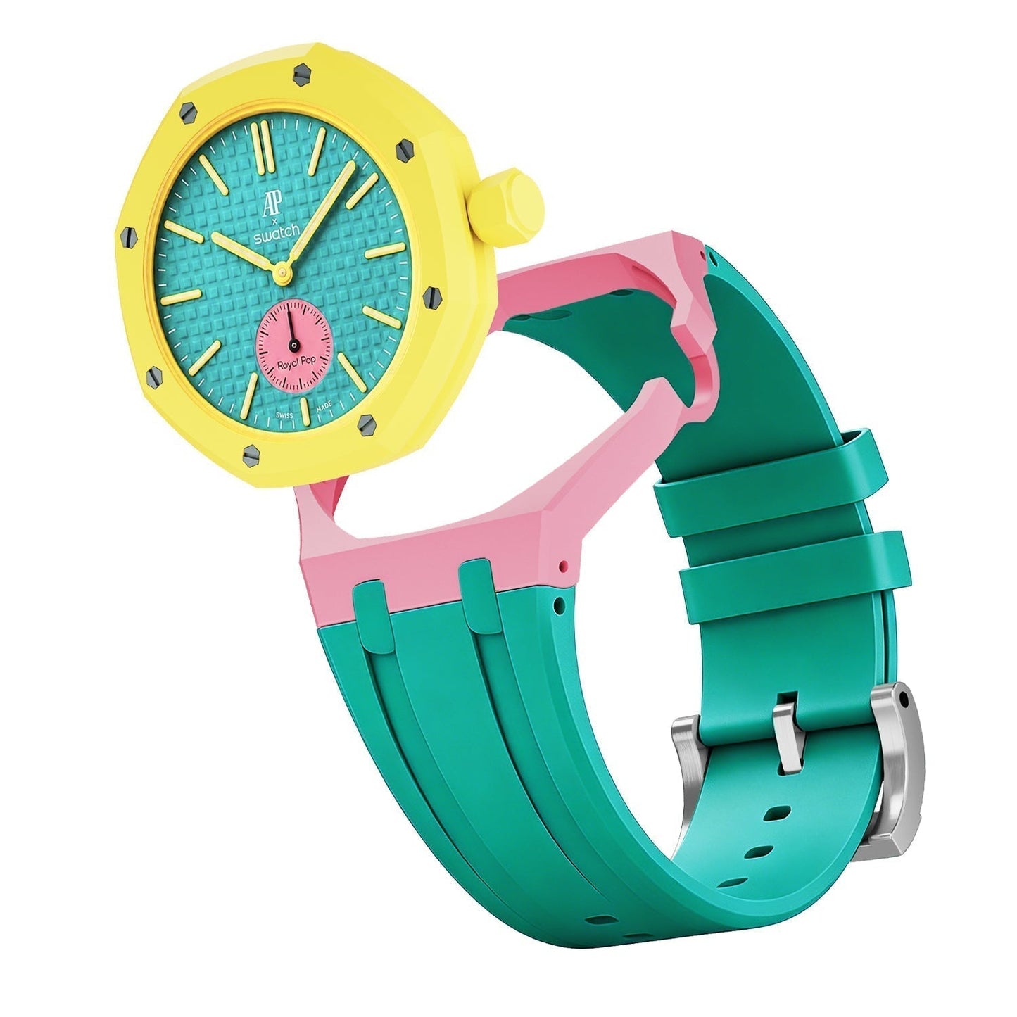 [Novalux]OAK POP EXCLUSIVE PINK AND GREEN SILICONE STRAP