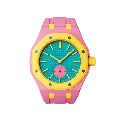 [Novalux]OAK POP EXCLUSIVE PINK AND YELLOW SILICONE STRAP