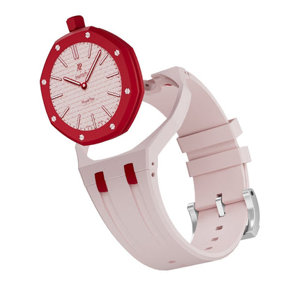 [Novalux]OAK POP EXCLUSIVE PINK AND RED SILICONE STRAP