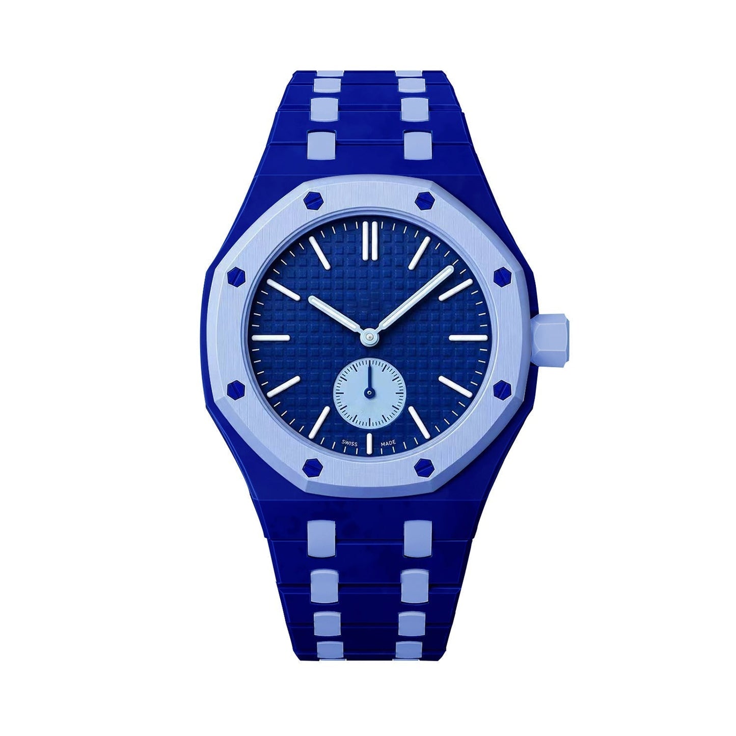 [Novalux]OAK POP EXCLUSIVE DARK BLUE AND LIGHT BLUE BIOCERAMIC STRAP
