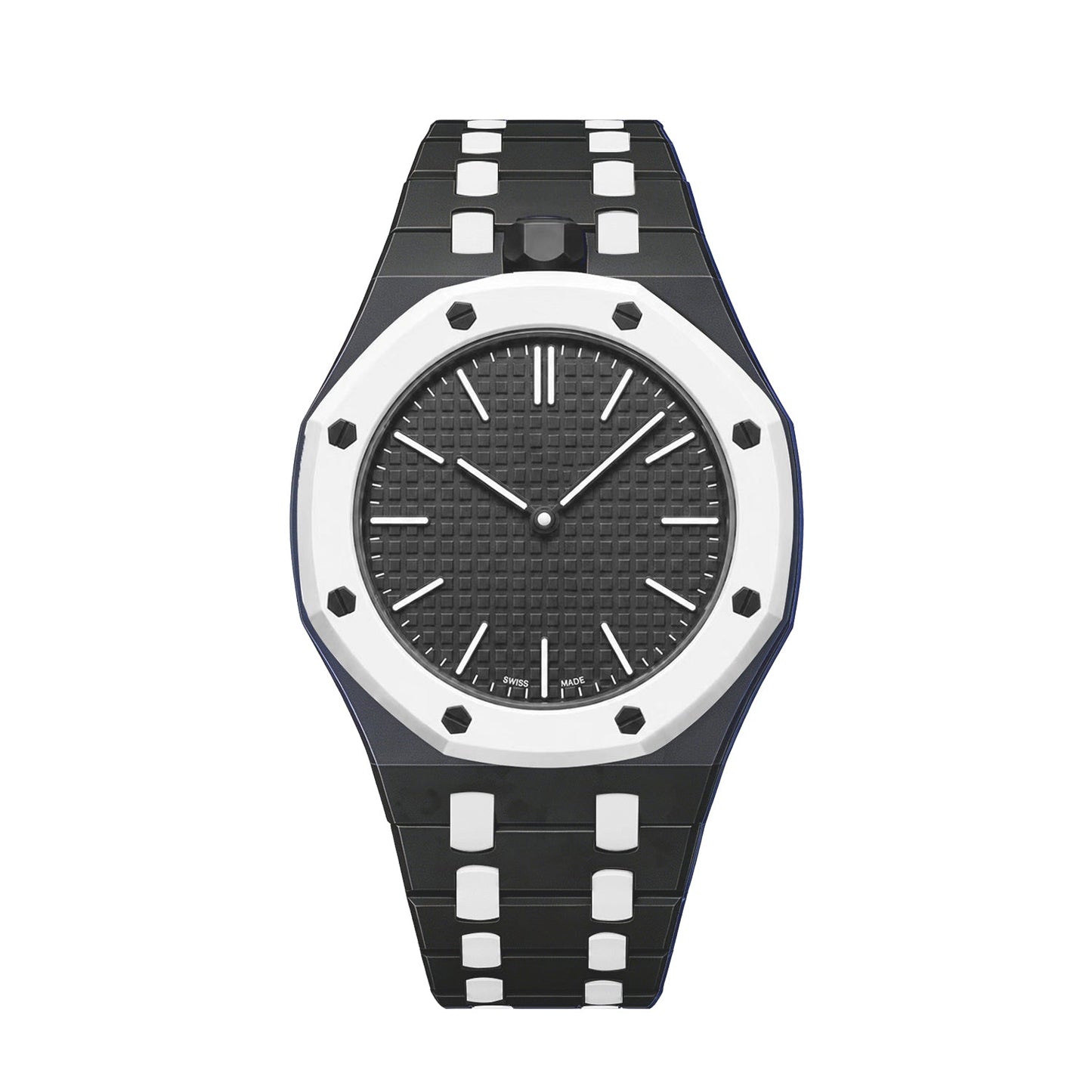 [Novalux]OAK POP EXCLUSIVE BLACK AND WHITE BIOCERAMIC STRAP