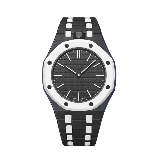 [Novalux]OAK POP EXCLUSIVE BLACK AND WHITE BIOCERAMIC STRAP