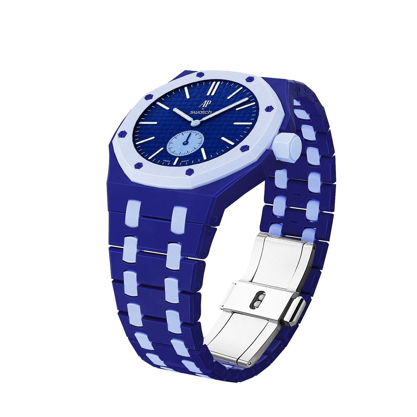 [Novalux]OAK POP EXCLUSIVE DARK BLUE AND LIGHT BLUE BIOCERAMIC STRAP