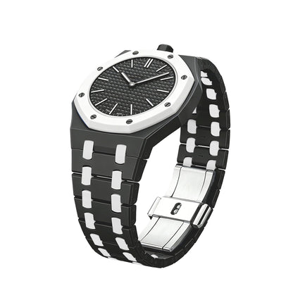 [Novalux]OAK POP EXCLUSIVE BLACK AND WHITE BIOCERAMIC STRAP