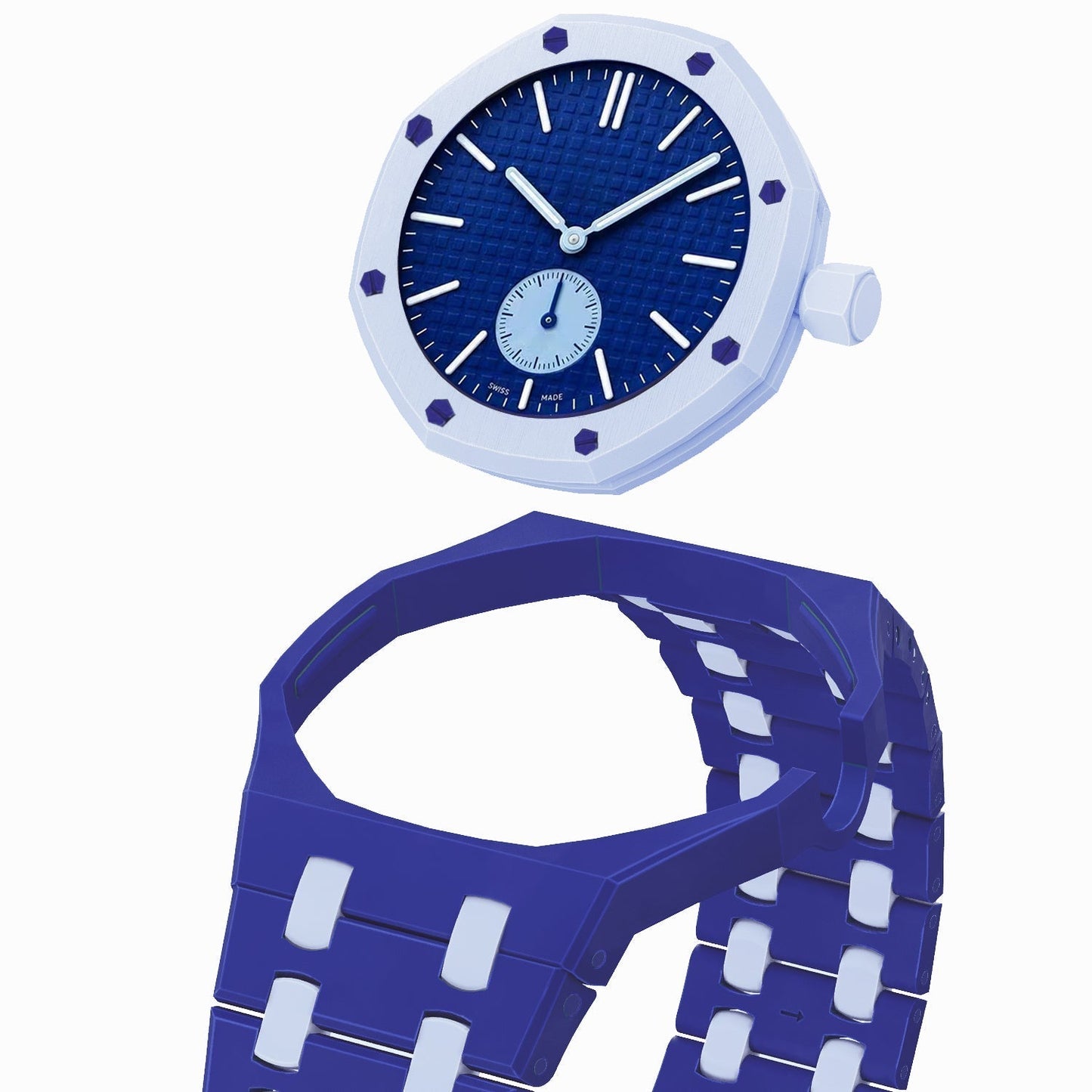 [Novalux]OAK POP EXCLUSIVE DARK BLUE AND LIGHT BLUE BIOCERAMIC STRAP