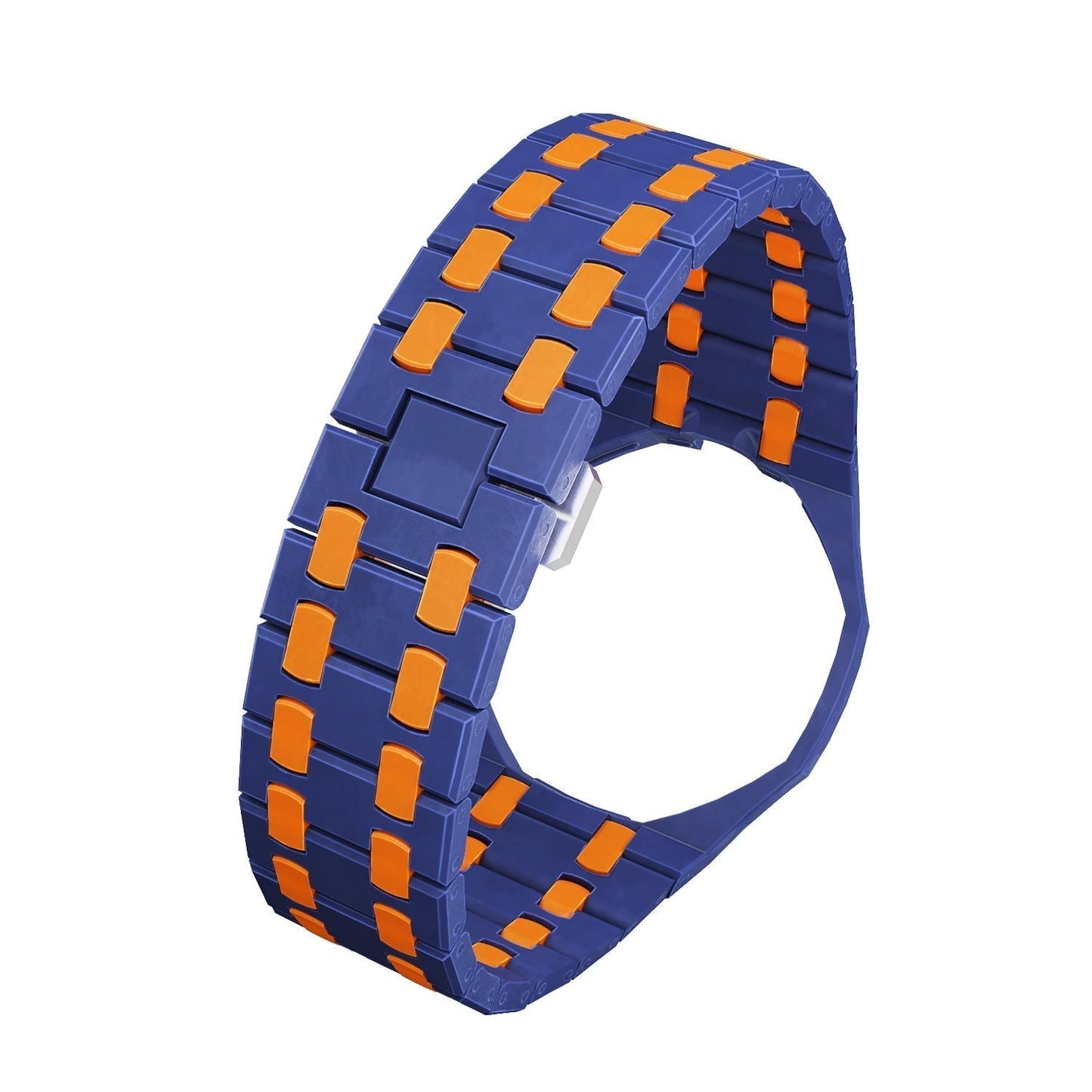 [Novalux]OAK POP EXCLUSIVE DARK BLUE AND ORANGE BIOCERAMIC STRAP