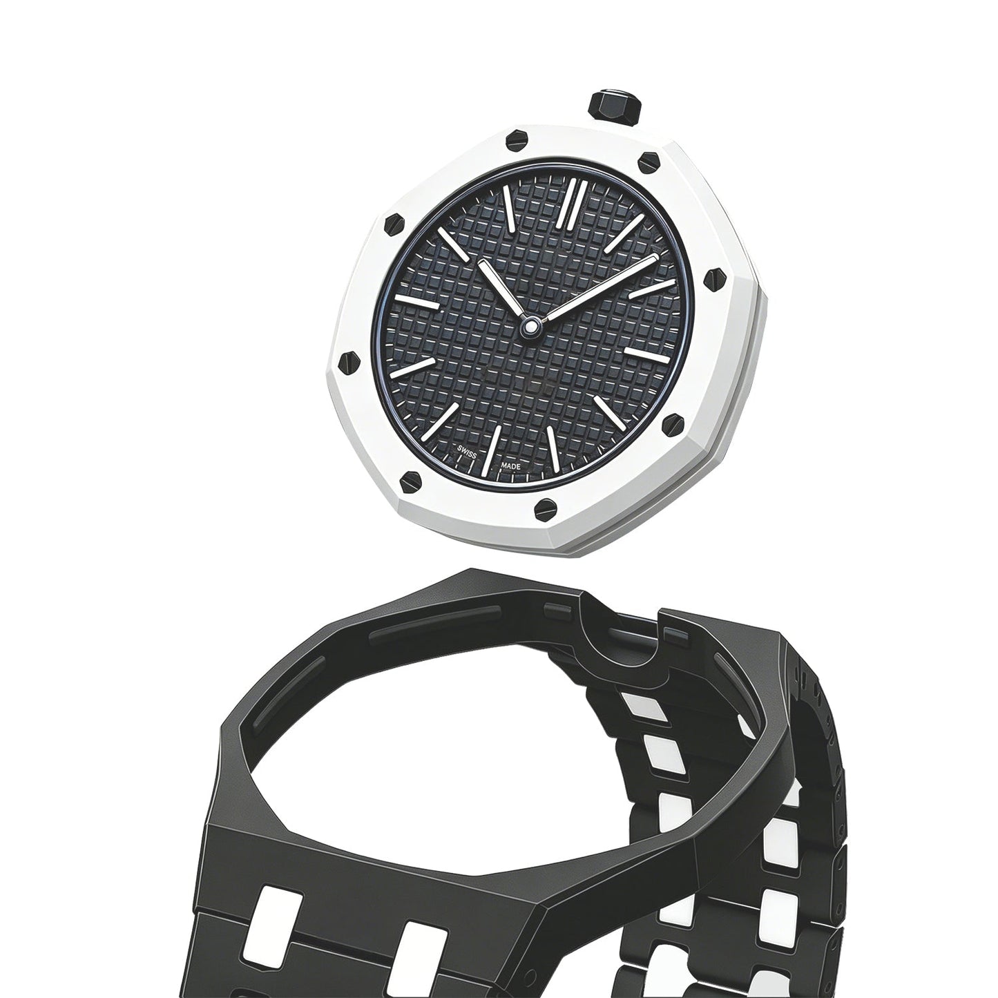 [Novalux]OAK POP EXCLUSIVE BLACK AND WHITE BIOCERAMIC STRAP