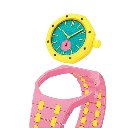 [Novalux]OAK POP EXCLUSIVE PINK AND YELLOW BIOCERAMIC STRAP