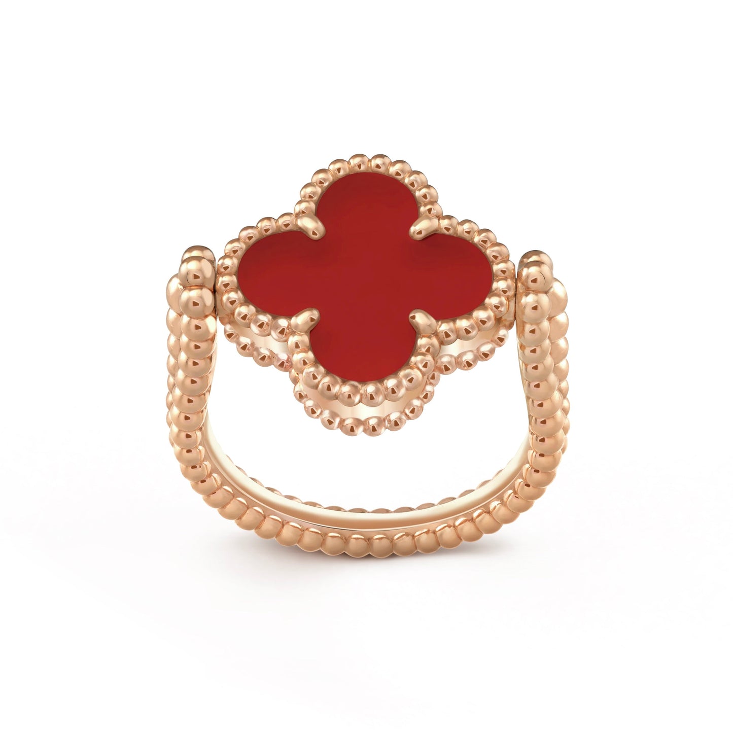 [Novalux]LUCKY CLOVER ROSE GOLD REVERSIBLE RING