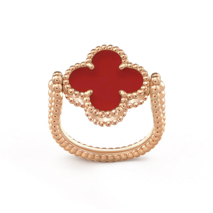 [Novalux]LUCKY CLOVER ROSE GOLD REVERSIBLE RING