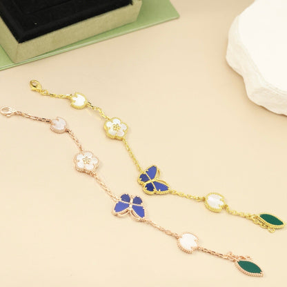 [Novalux]SPRING ENCHANTMENT BUTTERFLY & FLORAL CHARM BRACELET