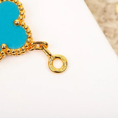 [Novalux]LUCKY CLOVER 5-MOTIF BRACELET - TURQUOISE COLLECTION