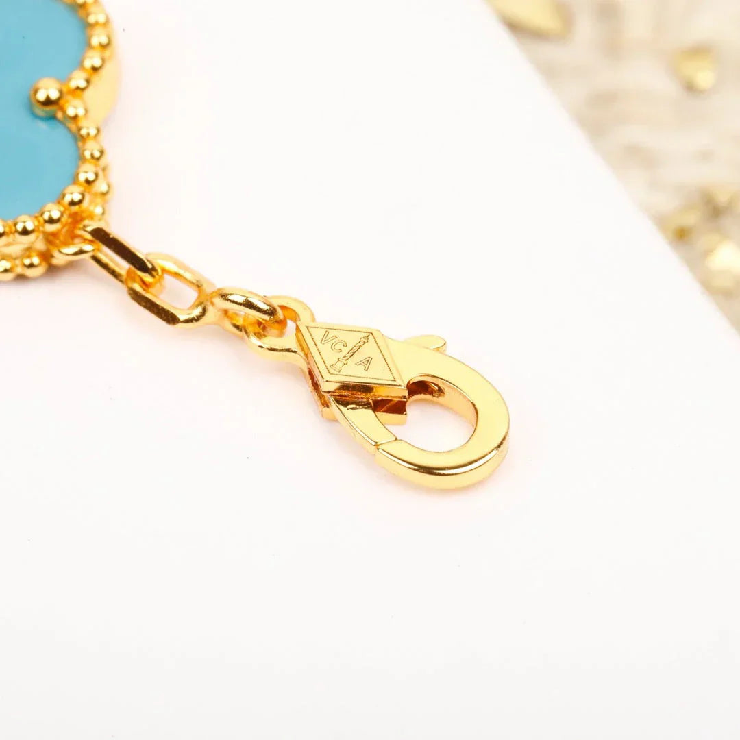 [Novalux]LUCKY CLOVER 5-MOTIF BRACELET - TURQUOISE COLLECTION