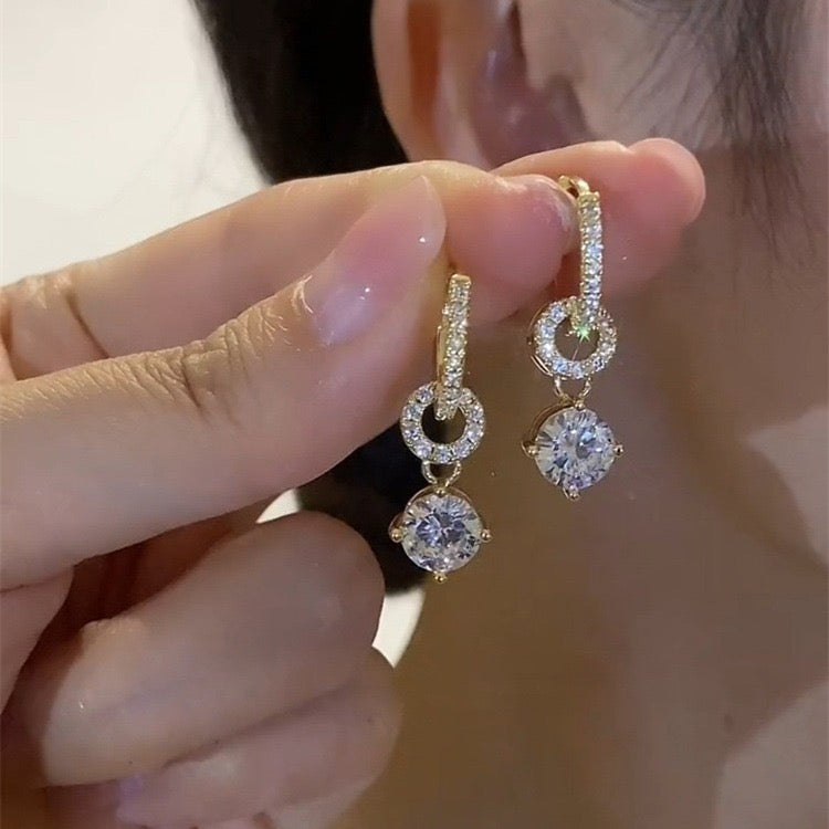 [Novalux]MINI POP H GOLD EARRINGS GREY