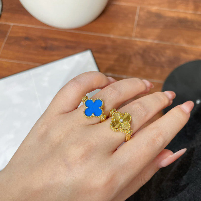[Novalux]LUCKY CLOVER GOLD REVERSIBLE RING