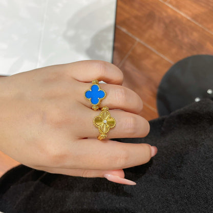 [Novalux]LUCKY CLOVER GOLD REVERSIBLE RING